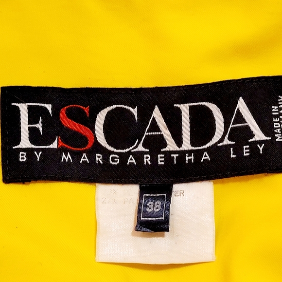 ESCADA, Canary Yellow Belted Trench Coat Vintage, Size 38 - Picture 10 of 10